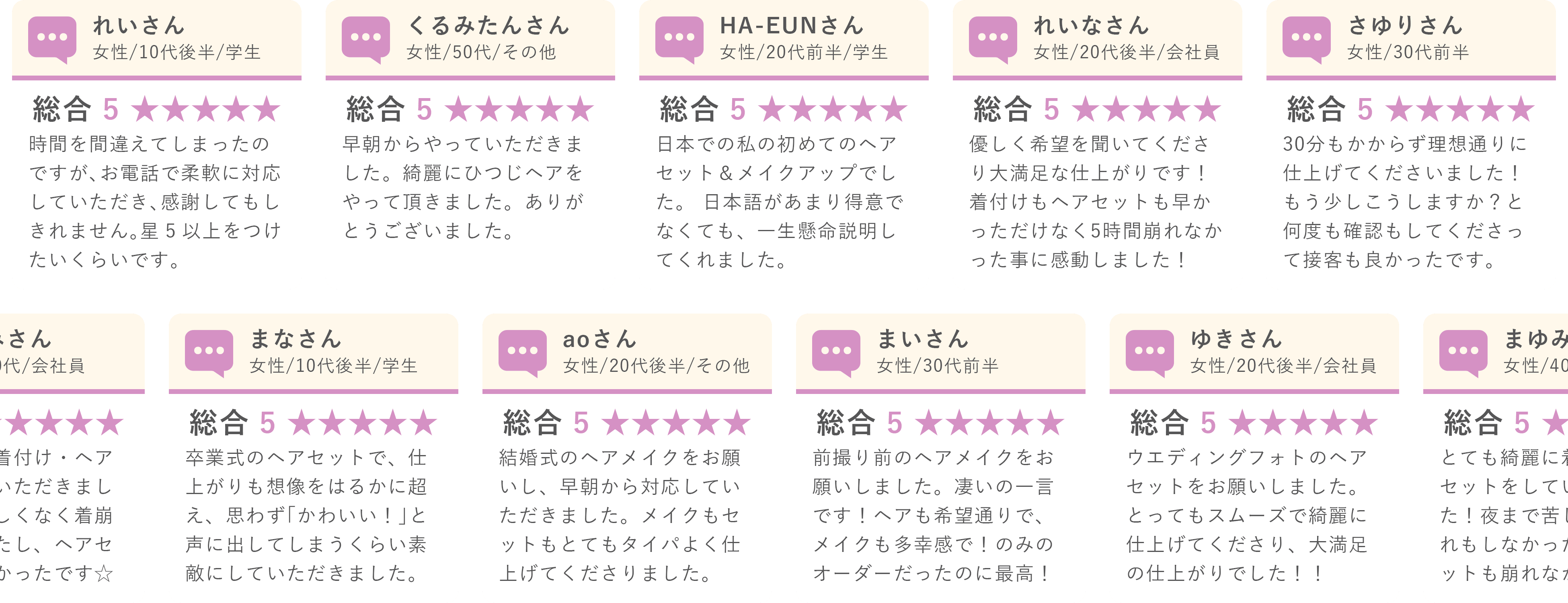 お客様からの口コミ